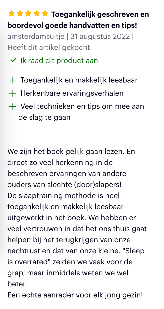 Review bol.com Slaapt-ie al door?