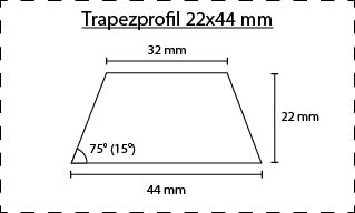 trapexprofil 22x44 stregtegning