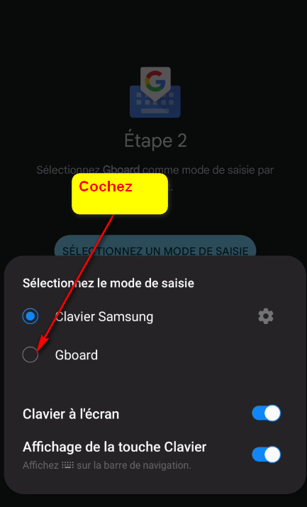 Sélection de GBoard