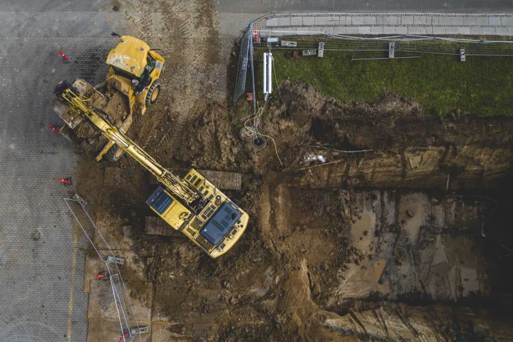Udgravning til kælder ved Flügger farver i Kolding