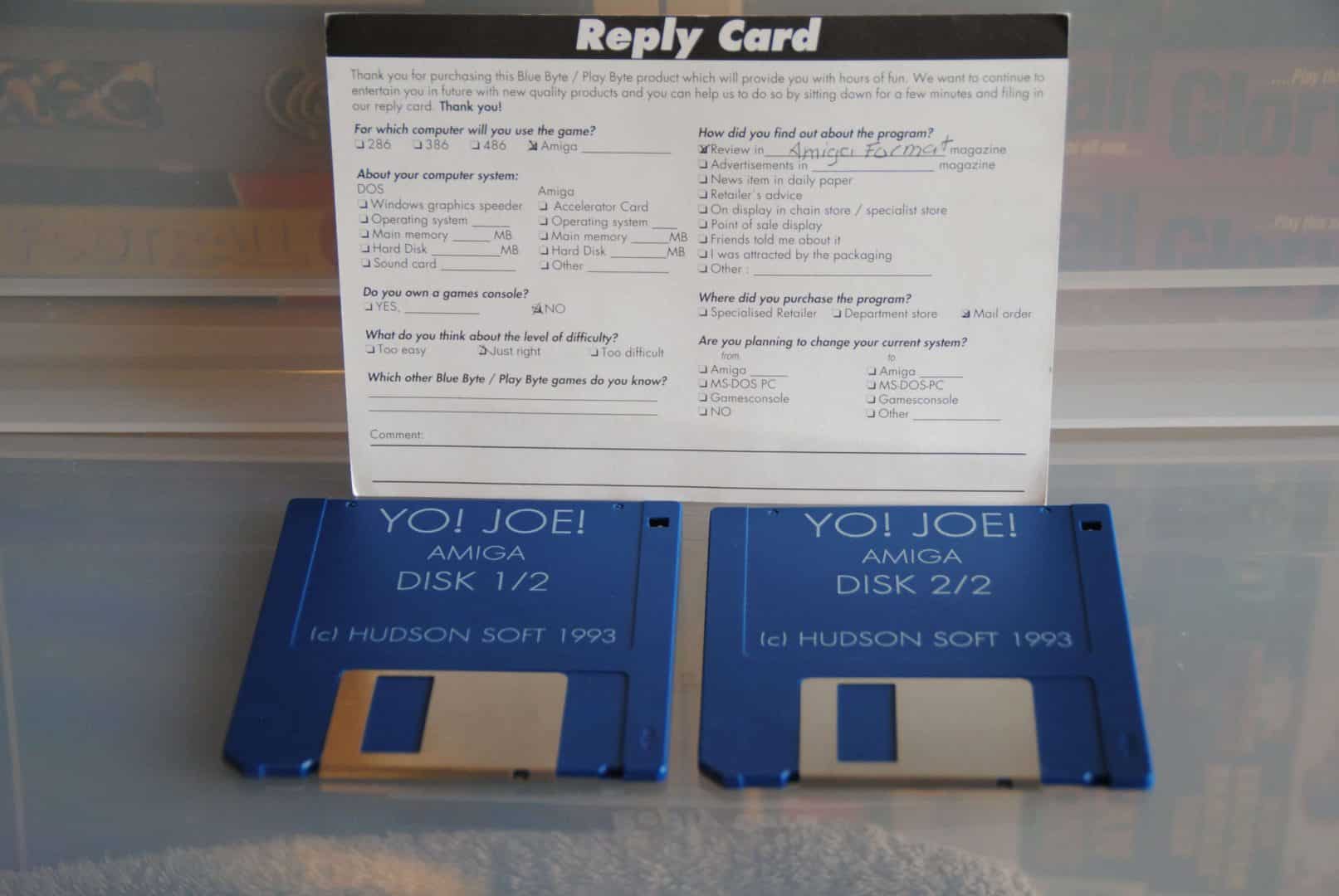 Registration Card and Floppies. I always copied these cards and sent in, i never sent the originals.
