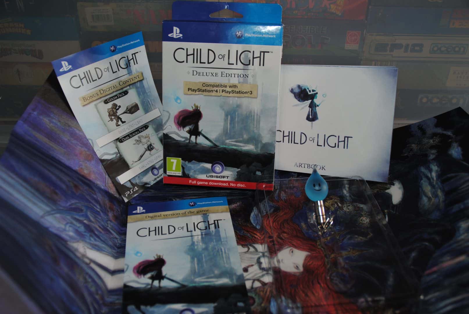 All the stuff inside the retail box. no blu-ray disk was included sadly.