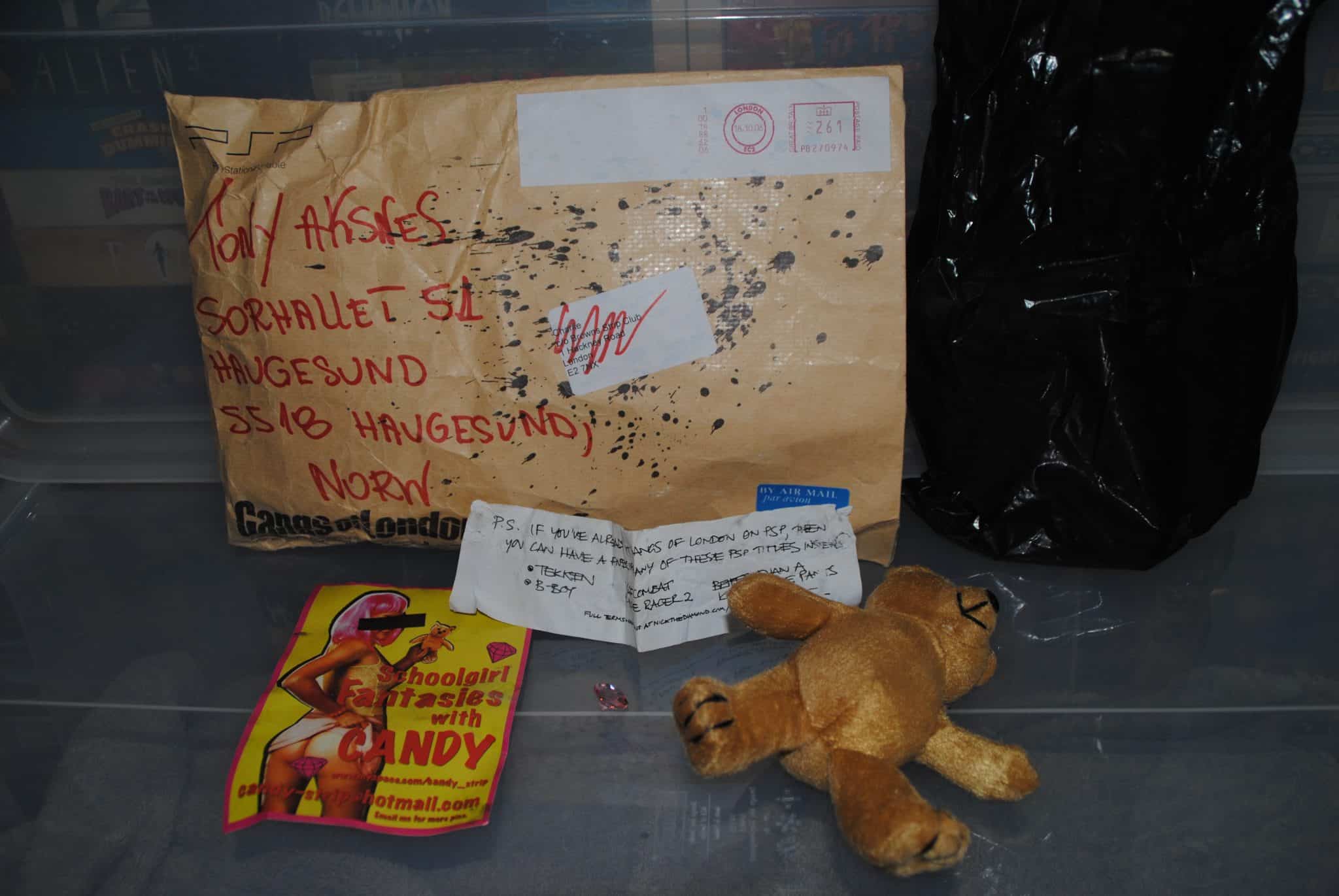 All Of the Goodies In 1 picture. A letter from Co/Browns Strip-Club - Gangs Of London Promo...