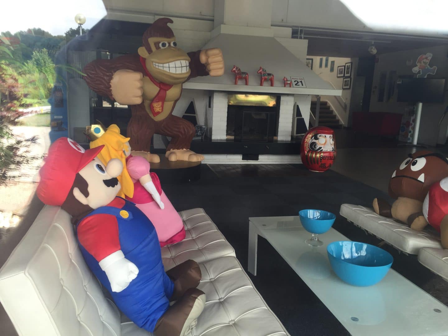 image cozy in the couch with Mario and peach