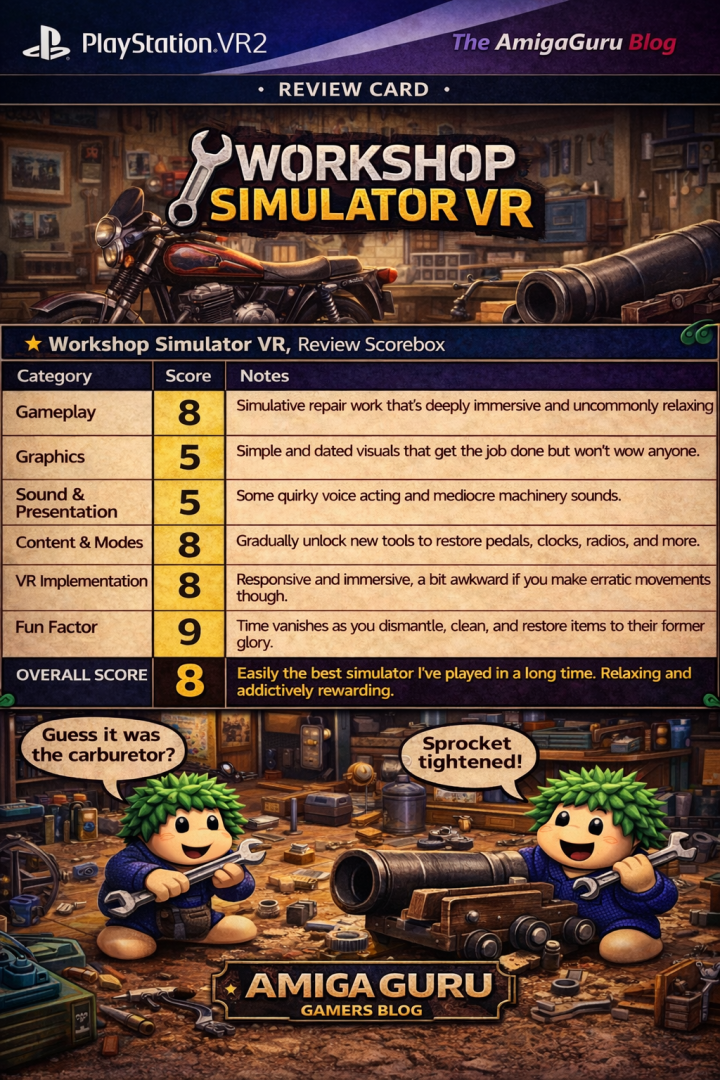 Workshop Simulator VR review card