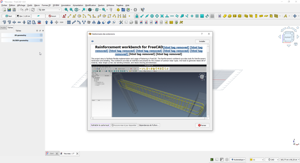 FreeCAD un logiciel pour un projet béton ? FreeCAD un logiciel pour un projet béton ?