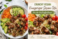 knuspriger Sesam Tofu aus der Heißluftfritteuse