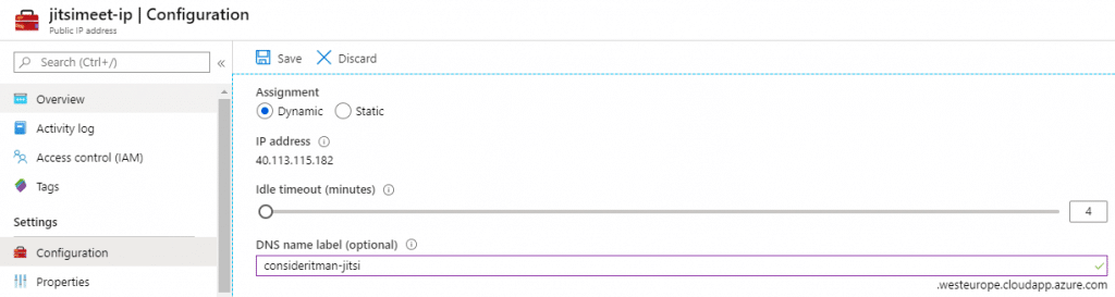 jitsi security configuration form