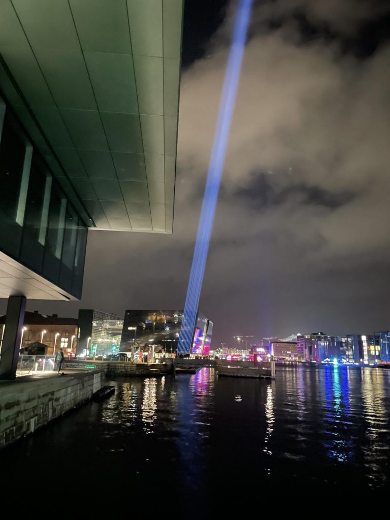 Beam of light from the harbor