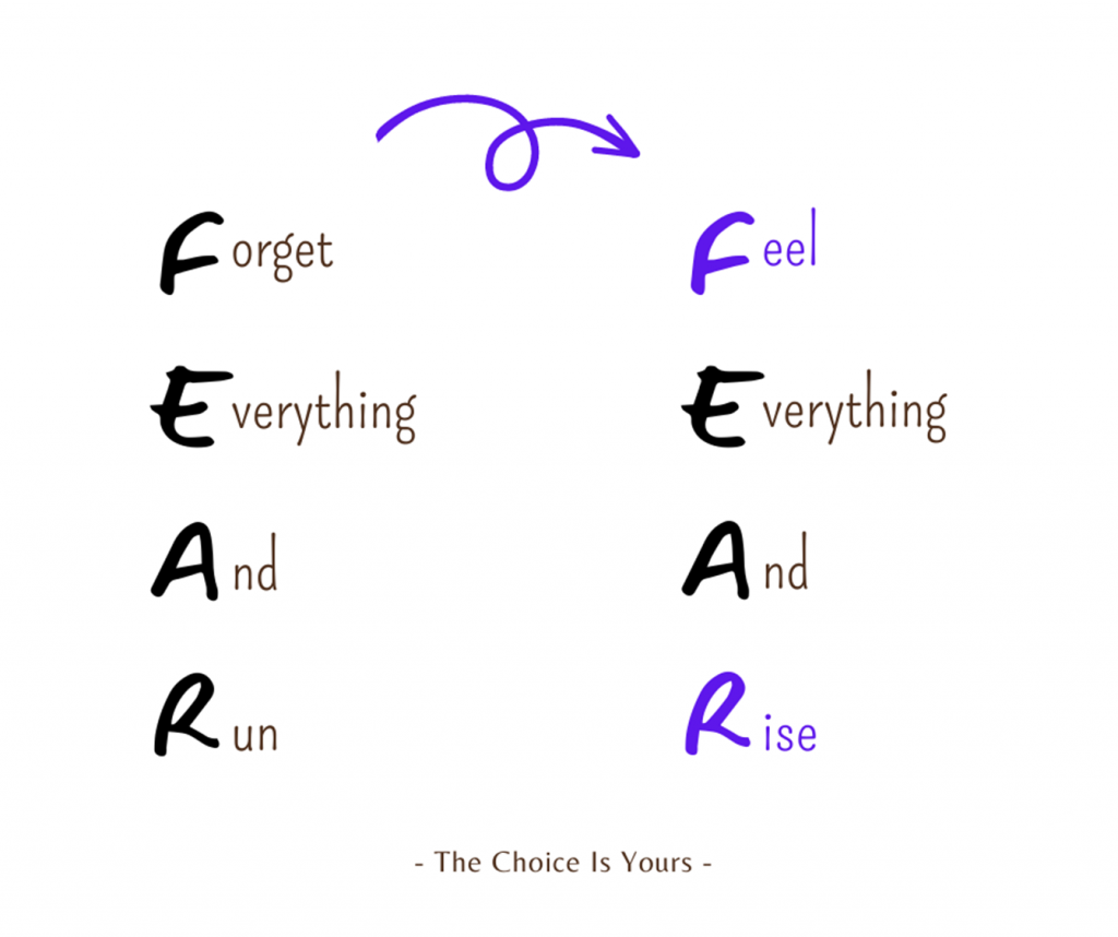 From 
Forget Everything And Run
To
Feal Everything and Rise
The Choice Is Yours
(c) TwinLocked
