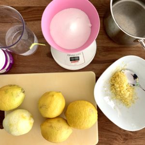 Zutaten für Zitronensirup