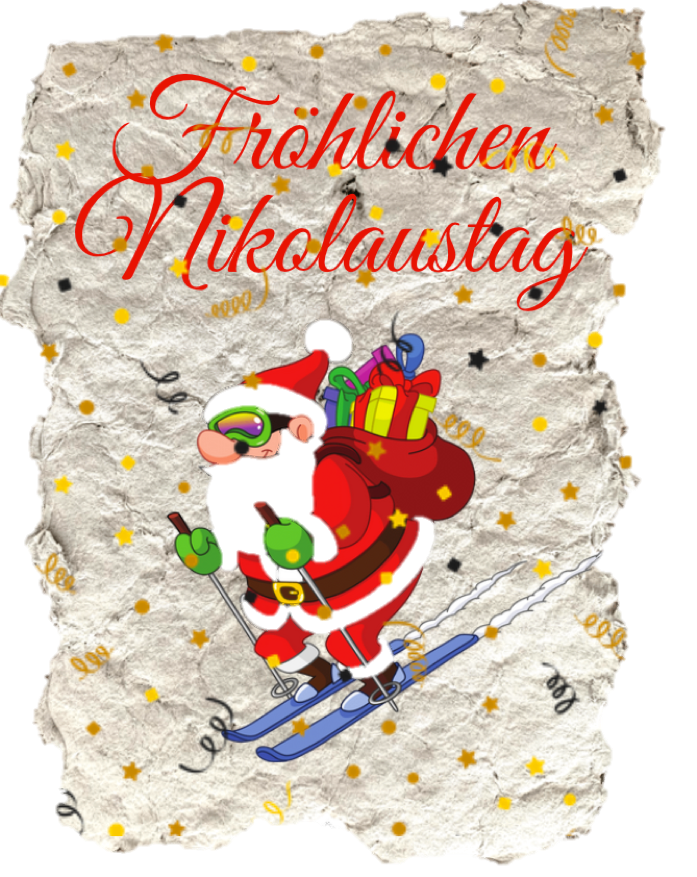 Selbstgemachte Postkarte mit Nikolaus