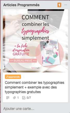 Je te propose un calendrier éditorial à modifier dans Trello.