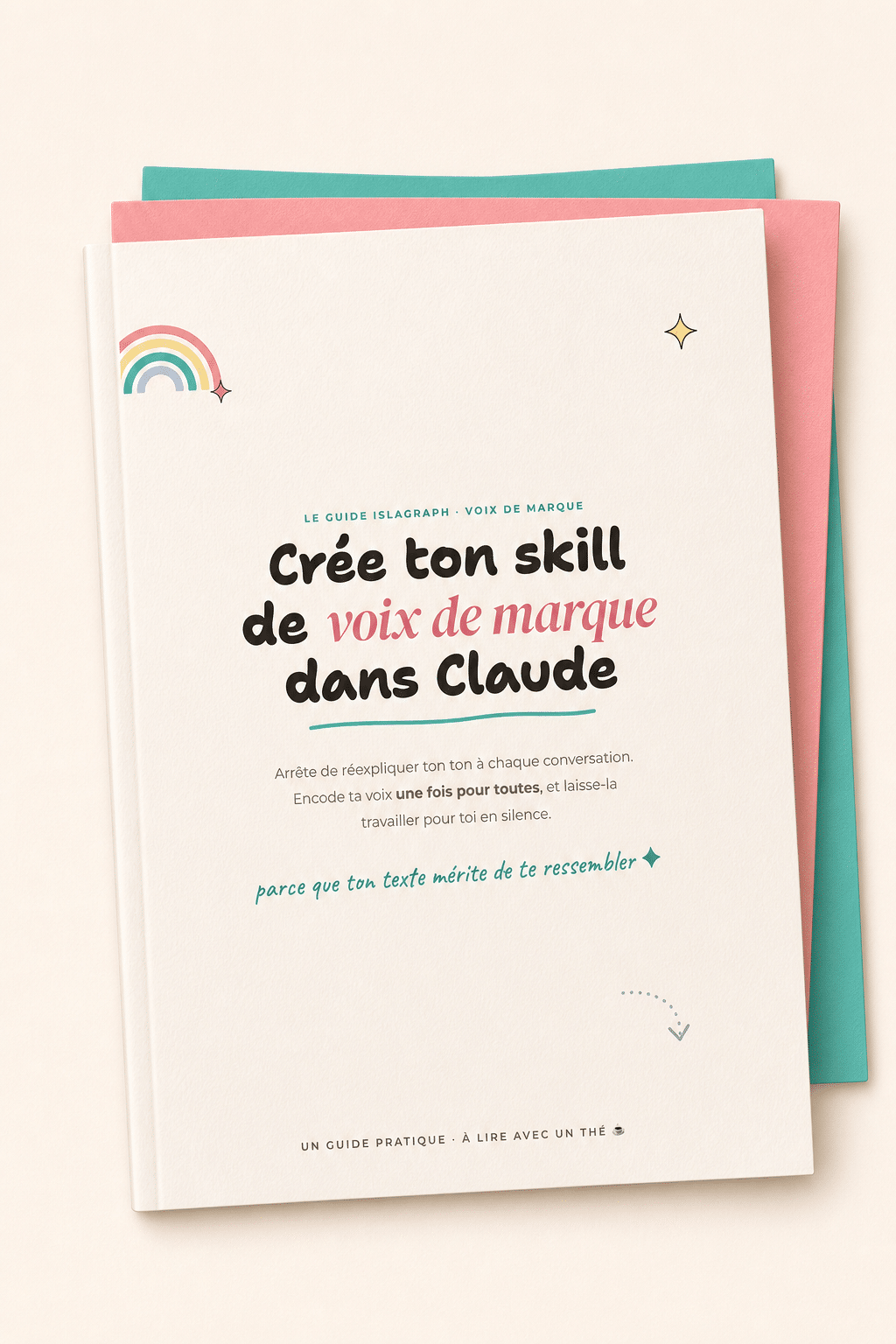 Mockup du guide Crée ton skill de voix de marque dans Claude