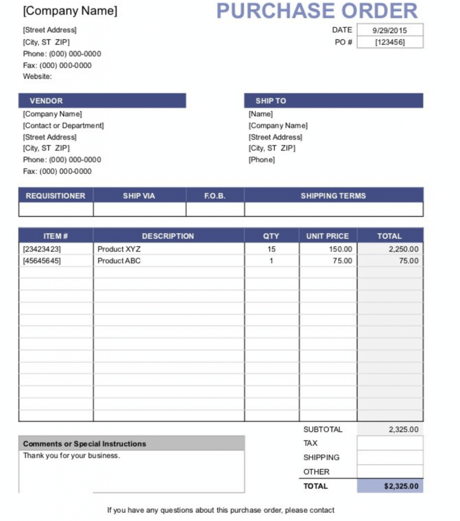 The purchase order