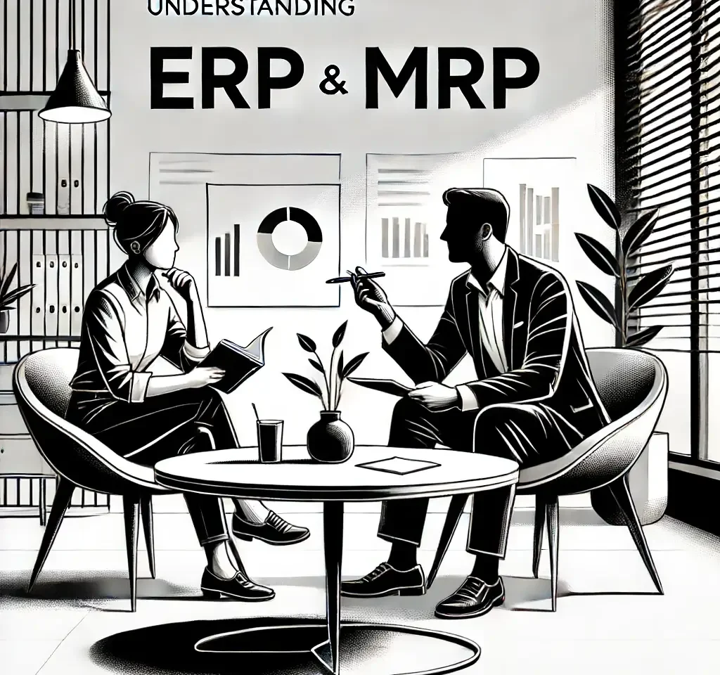 two persons discussing ERP about Material Requirements Planning