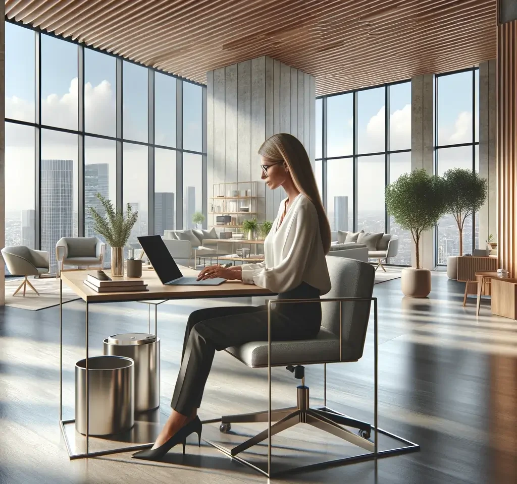 A professional buyer seated in a modern nordic style office is finding a relevant ISO standard