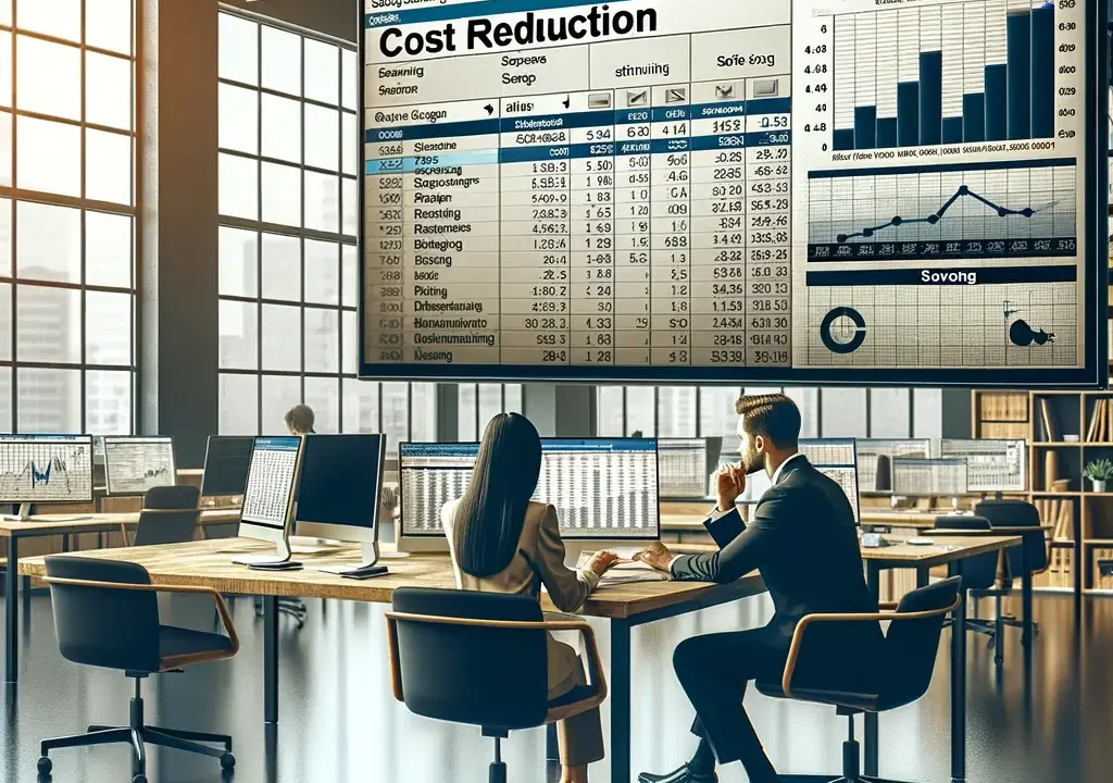 Two buyer summarizing Cost Reduction in Procurement from their lastest sourcing event