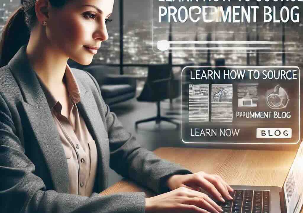 a businesswoman visiting the Learn How to Source Procurement Blog