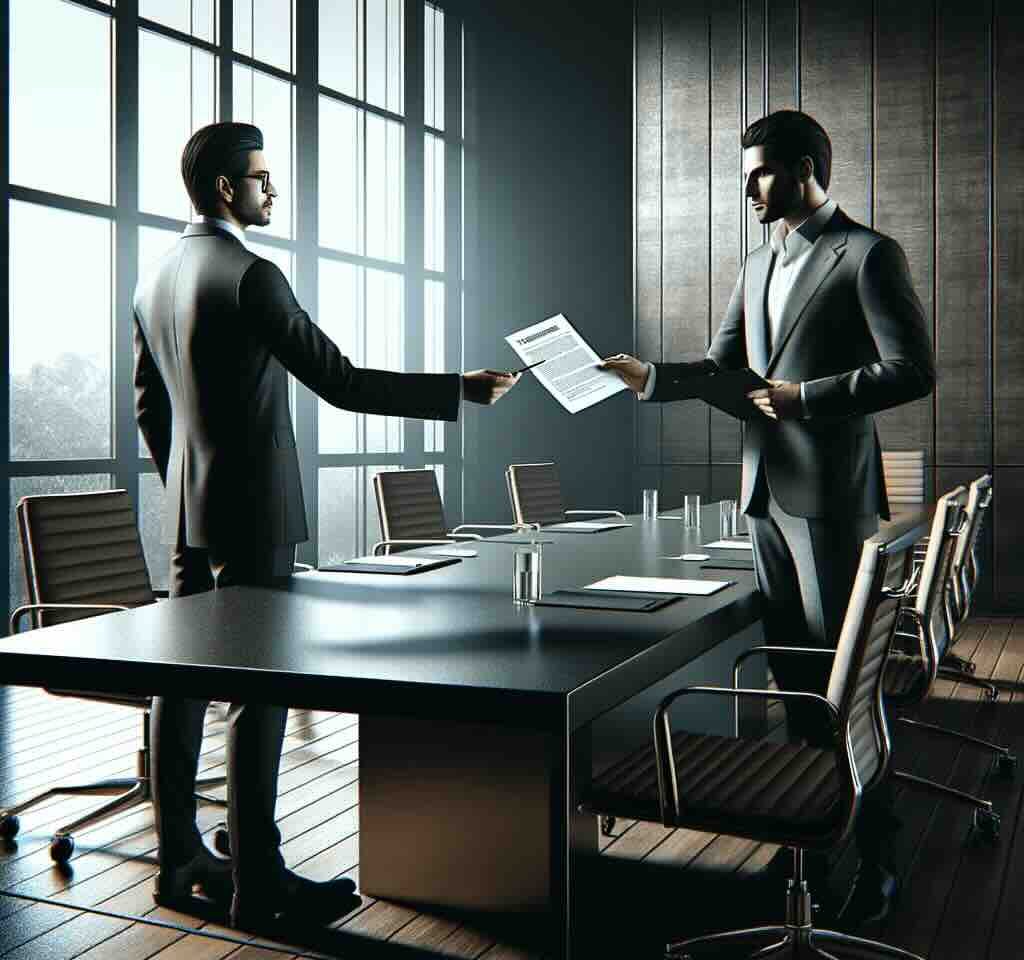 a buyer handing over a supplier contract termination