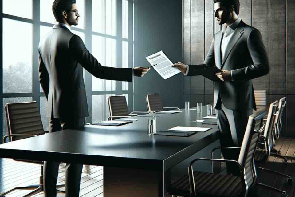 a buyer handing over a supplier contract termination