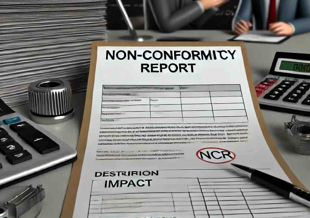 a non-conformity report on a desk