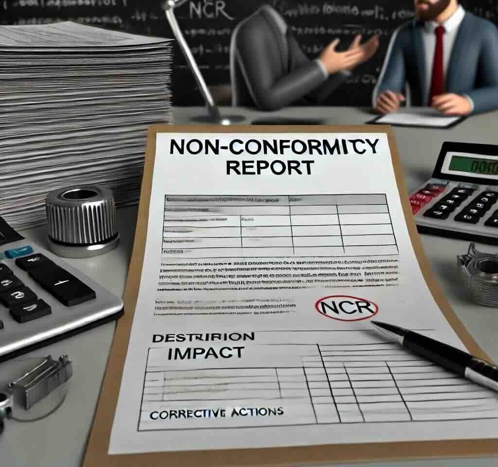 a non-conformity report on a desk