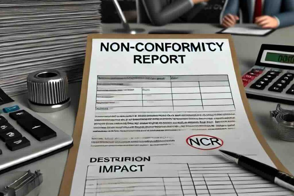 a non-conformity report on a desk