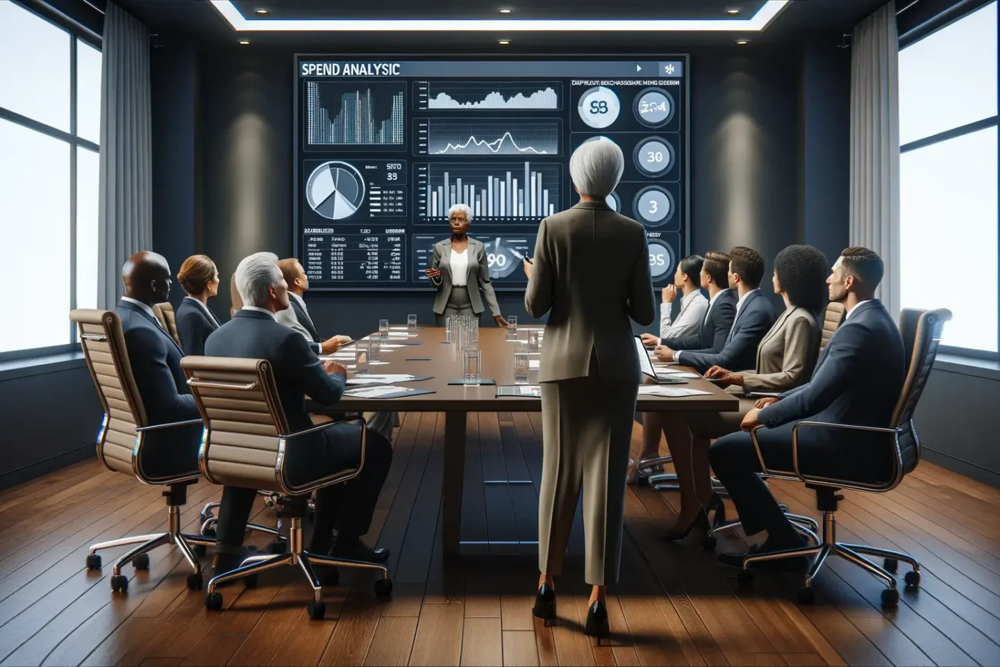 Spend Under Management and Addressable Spend 1 a senior procurement executive is presenting Spend Under Management and Addressable Spend
