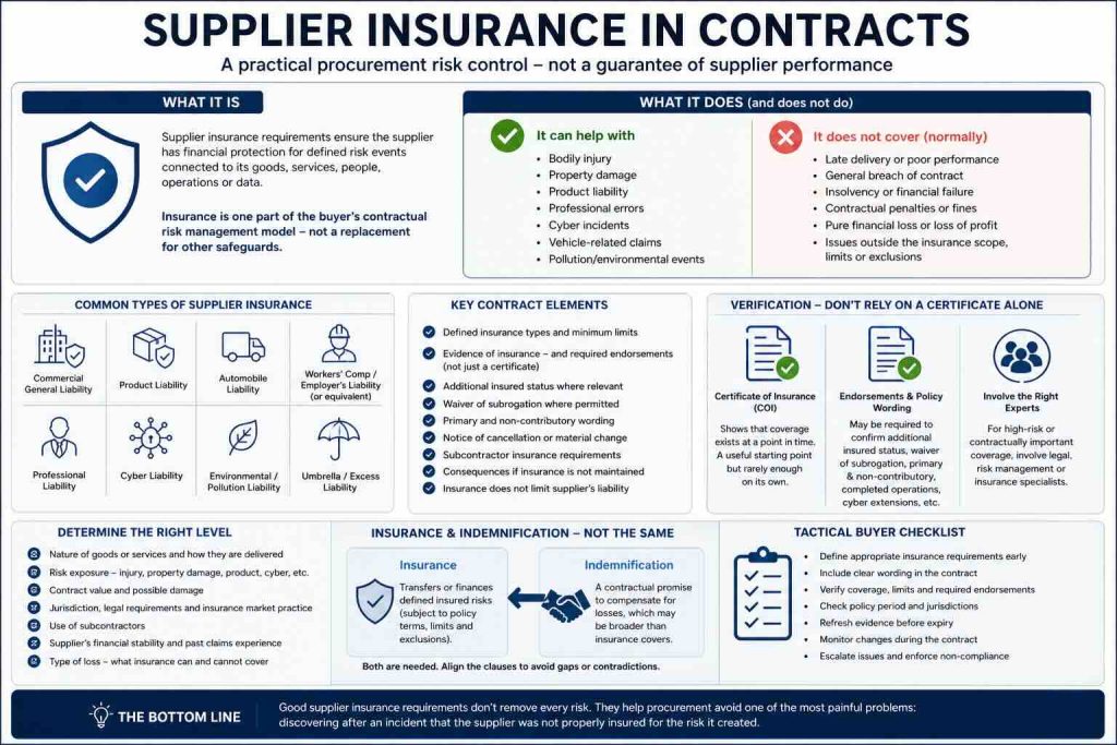 Supplier insurance in contract