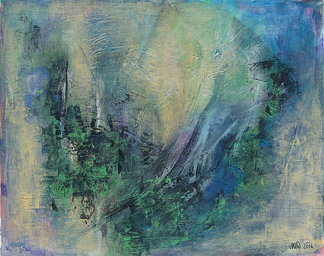 Illustration d'un haïku, par Miryl. Mixed media, peinture