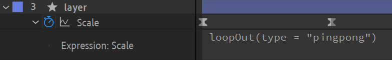 After Effects screenshot: loopOut(type = "pingpong")