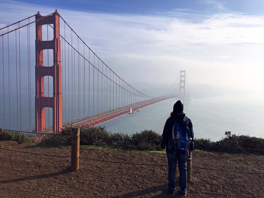Blick auf die Golden Gate Bridge von Battery Spencer