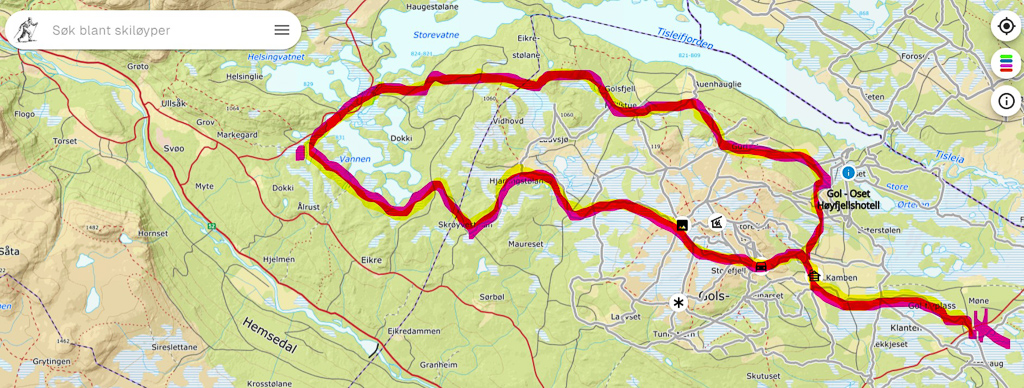 Kart Golsfjellet