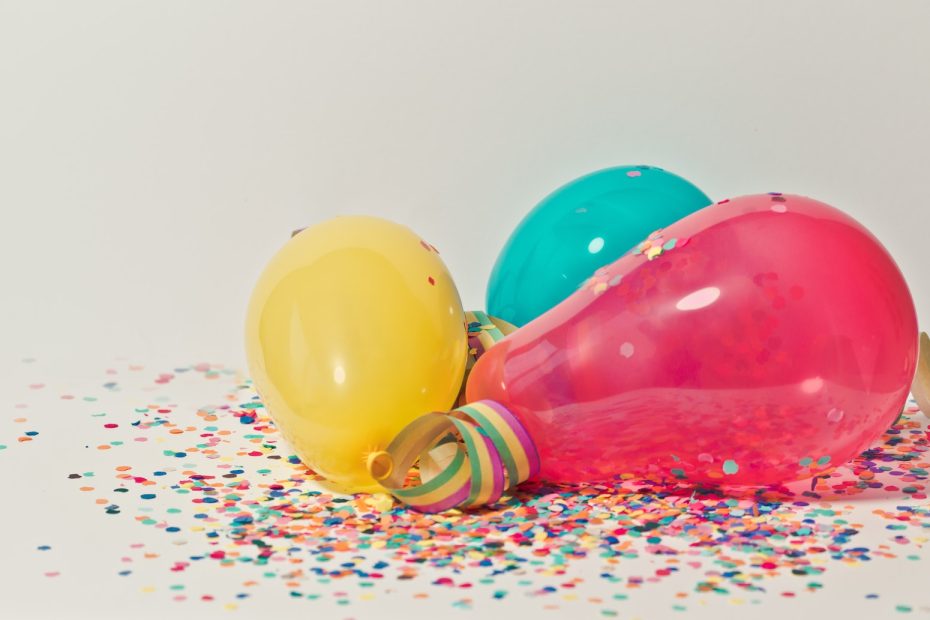Colorful Balloons with Confetti