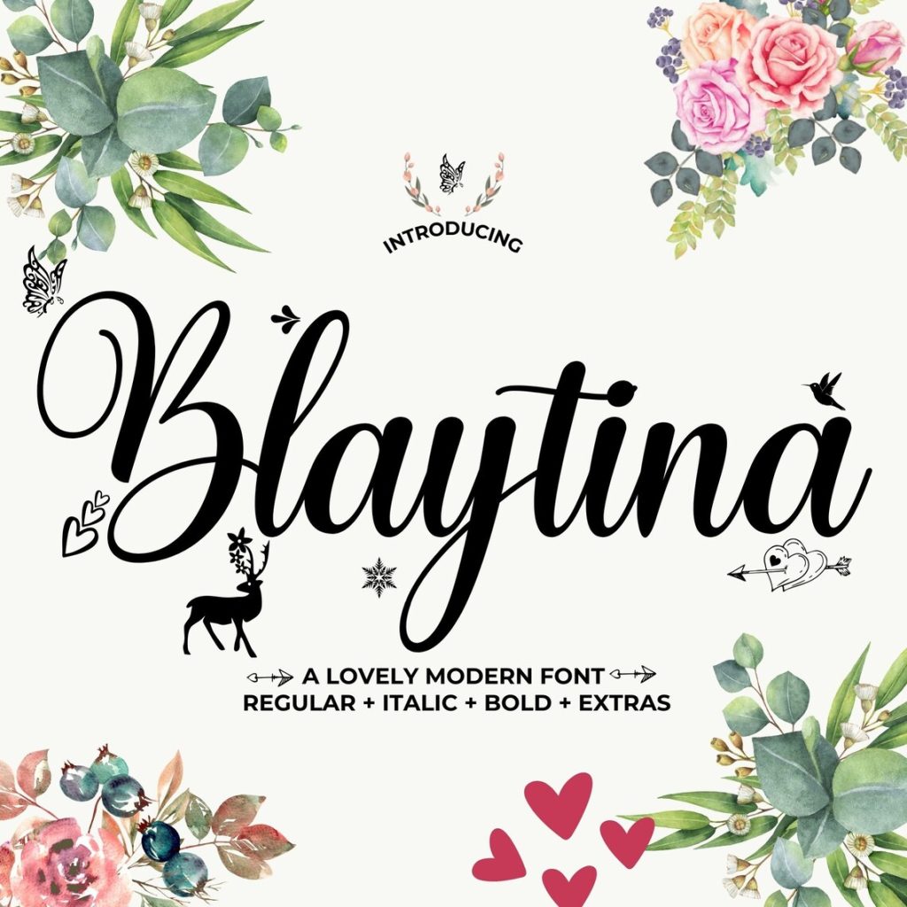 Blaytina font fra Etsy