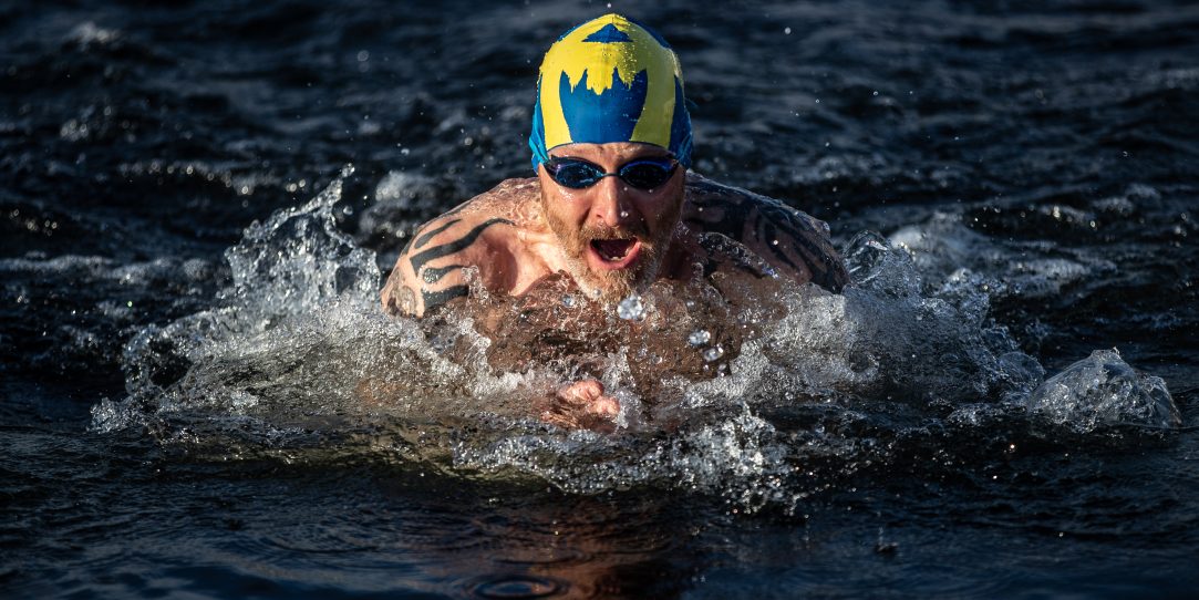 Scandinavian Winter swimming championship i Skellefteå, Skellefteå lördag 12 februari 2022. Mikael Söderström, Umeå Polarbear Foto: Per Danielsson