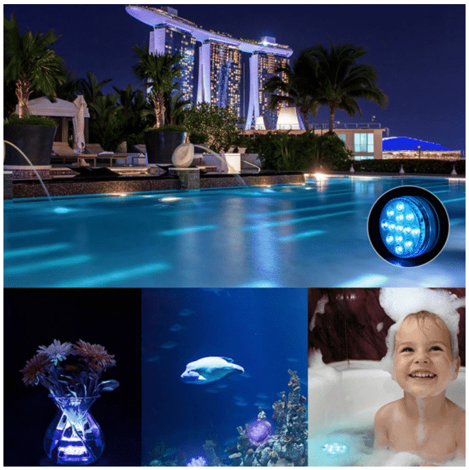 Undervanns LED-lys (RGB) med fjernkontroll