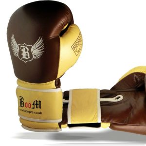 Boom Pro Leather Boxing Gloves MMA Training Punch Bag Sparring Muay Thai Mitts
