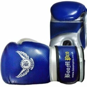 Boom Pro Maya Leather Boxing Gloves Muay Thai Sparring MMA Training Punch Bag 16-Blue