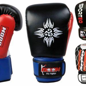 Boom Pro Kids Boxing Gloves Leather Sparring Mitts MMA Kick Punch Bag Mitts 4oz1-boompro