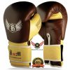 Boom Pro Leather Boxing Gloves MMA Training Punch Bag Sparring Muay Thai Mitts