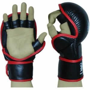 Boom Pro Boxing Gloves Sparring Muay Thai Kick Punch Bag Fight MMA Training Mitts Grappling Training Ideal For Serious MMA Trainers and Professionals for Sparring and Heavy Bag Training Made up of Premium Cow Hide Leather with open palm design Provides unmatched Durability and Grappling ability, Refined glove shape for improved finger flexibility and hand protection Padded with extra-thick pre-curved high Density GEL Integrated latex foam core for the ultimate impact absorption and to protect against training injuries. Ideal for all stand up striking and grappling training. Very light weight yet. Durable design with Full wrist wrap strap and Velcro Closure System provides superior wrist support and allows more customizable non slip sung fitting Padded thumb for improved thumb protection during sparring Special Lining draws sweat away from the skin and Improves performance of the trainer. Features Made Up of Premium High Grain Cow Hide Leather. Padded with more than 1.5' GEL integrated High Density Latex Foam Core. Tough and Stain Resistant allows Easy Cleaning. Padded thumb for Extra Thumb Protection. AMARA inner lining to repel moisture and Absorbes Sweat. High density injection Molded foam core with multilayers of Gel Lining Delivers Unmatched protection during Training. Open Palm Design Improves Grappling.