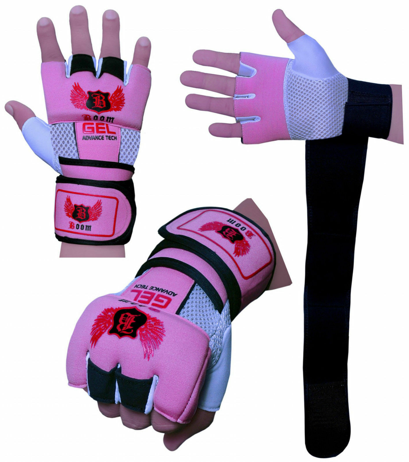 Boom Pro Boxing Neoprene GEL Gloves Wrist Support Wraps MMA Punch Bag Muay Thai Mitts-1 Boom Pro Boxing Neoprene GEL Gloves Wrist Support Wraps MMA Punch Bag Muay Thai Mitts-1