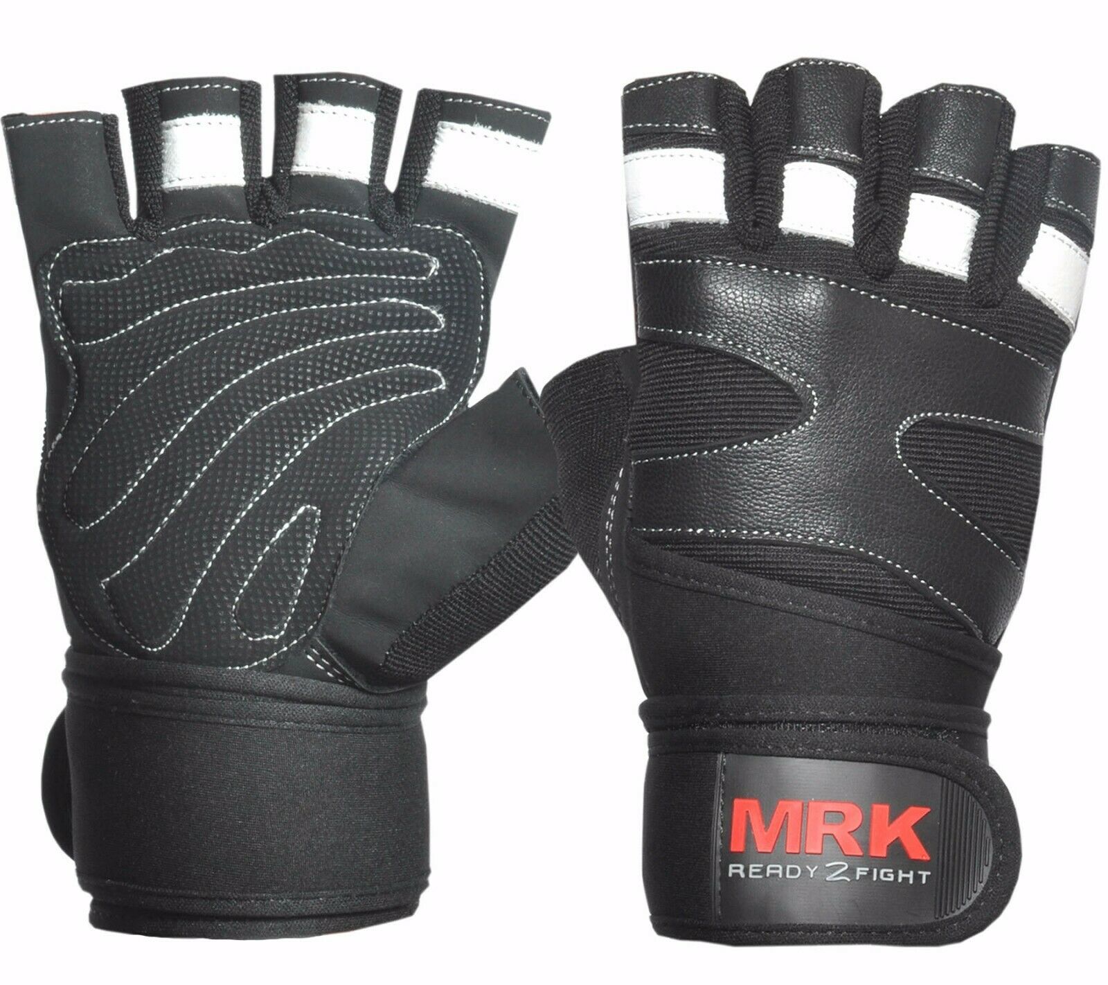 Boom Leather Weightlifting Gym Gloves Training Body Building Wrist Straps UK-6