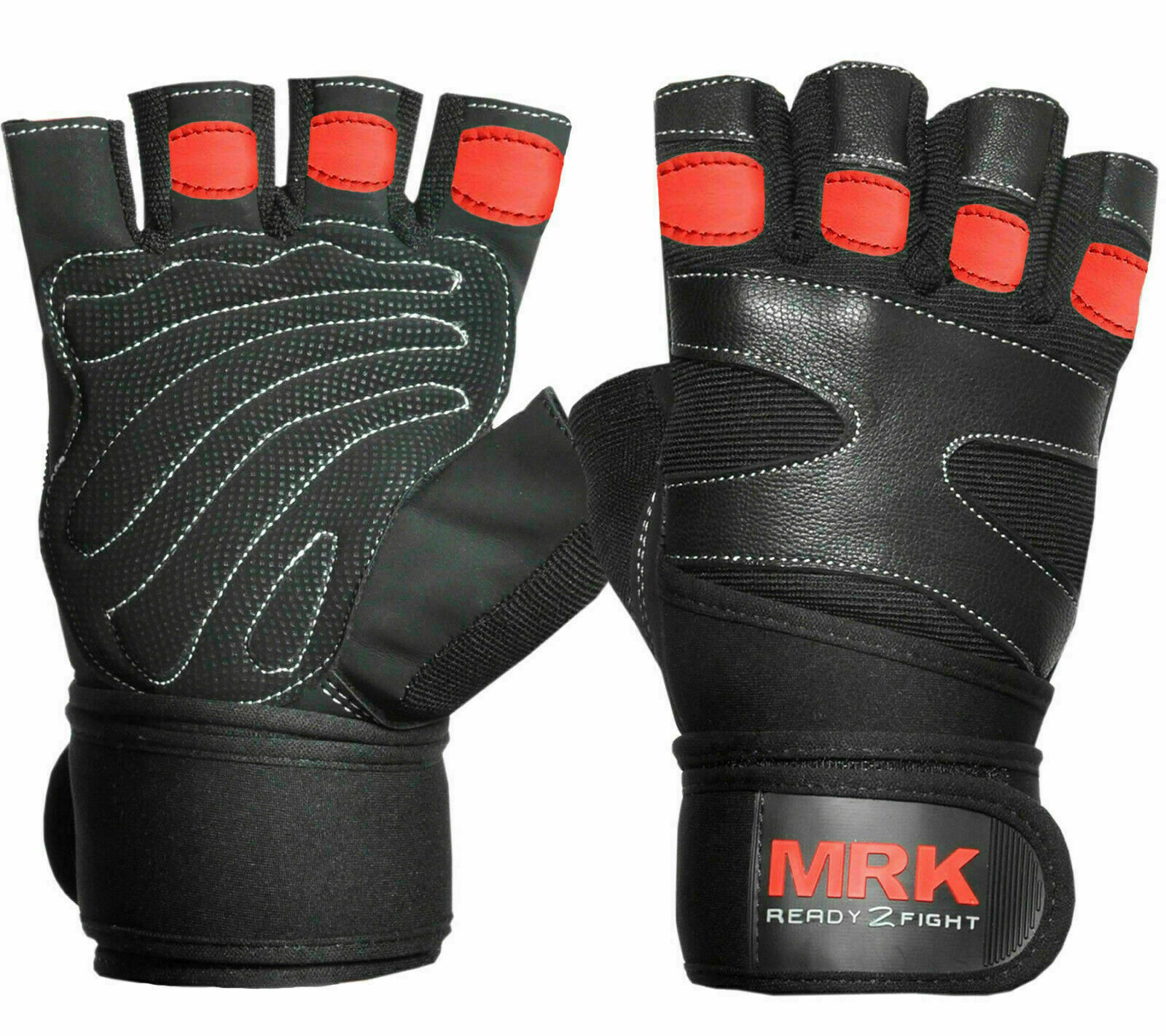 Boom Leather Weightlifting Gym Gloves Training Body Building Wrist Straps UK