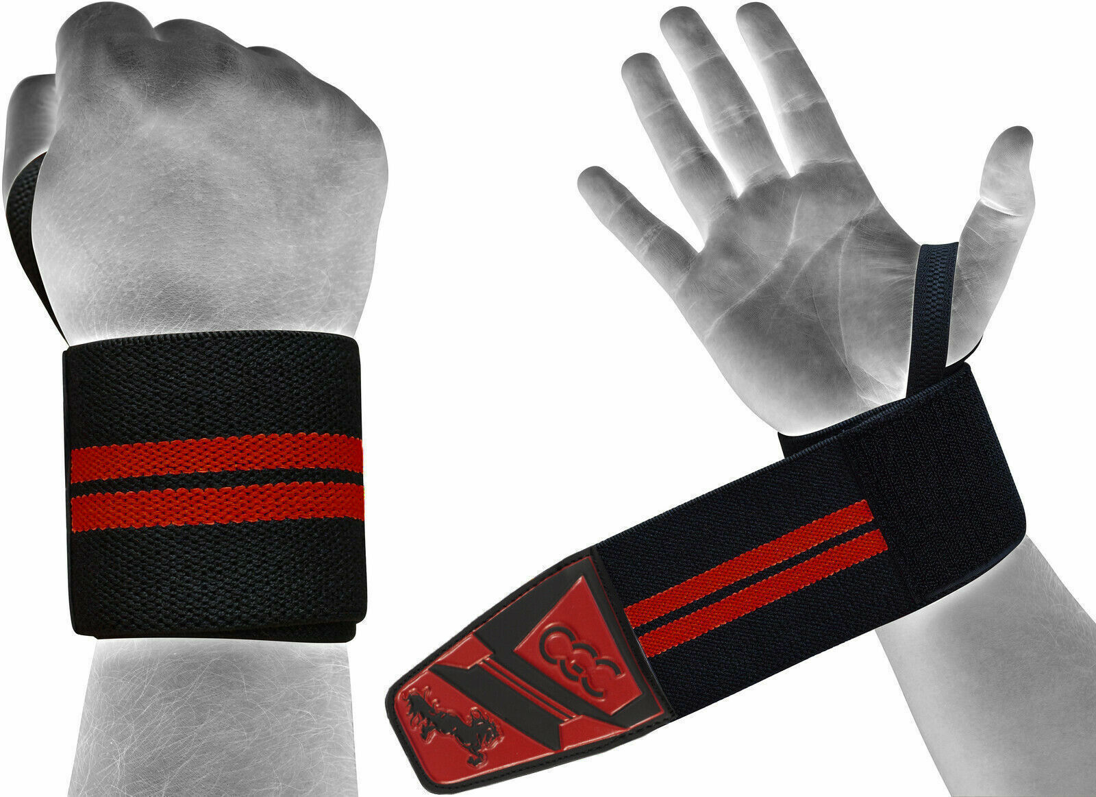 Weight Lifting Wrist Straps Elasticated Gym Wraps Grip Body Building UK-13