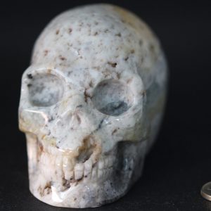 Crâne de Cristal en Agate Blanche 550g