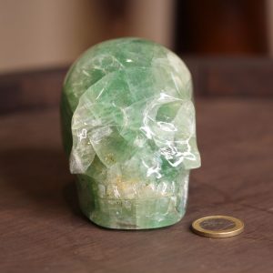 Crâne de cristal en fluorite 728g