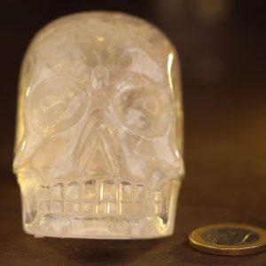 Crâne en cristal de roche de l'Himalaya 332g
